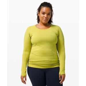 Lululemon Long Sleeve Swiftly Top Women's Yellow Pear Green Size 8